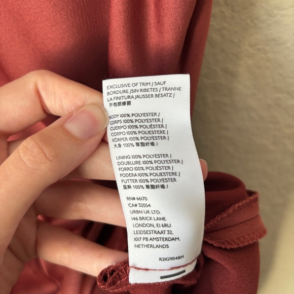 Anthropologie BHLDN Cali Satin Cowl-Neck Midi Slip Dress in Rust - Picture 14 of 16